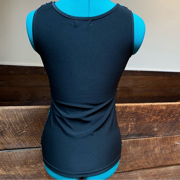 Anna Kaci Sparkle & Shine Green Beetle Toned Sequined Tank Top Goth Mermaid - Picture 7 of 11